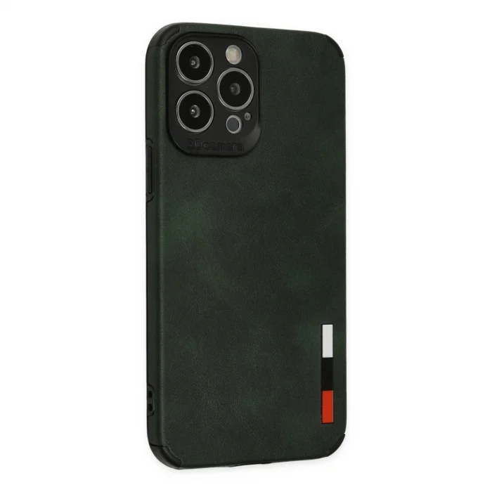 BUĞZ İphone 13 Pro Kılıf Loop Deri Silikon - Yeşil