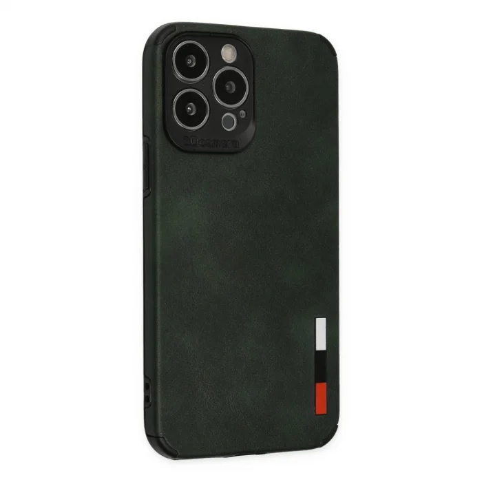 BUĞZ İphone 13 Pro Kılıf Loop Deri Silikon - Yeşil