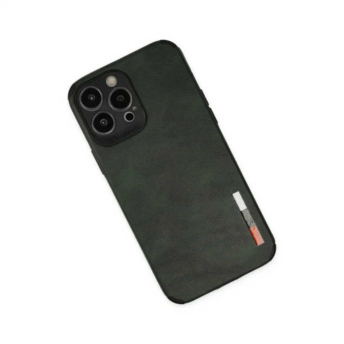 BUĞZ İphone 13 Pro Kılıf Loop Deri Silikon - Yeşil