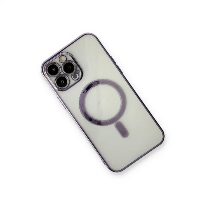 BUĞZ İphone 13 Pro Kılıf Magneticsafe Lazer Silikon - Mor