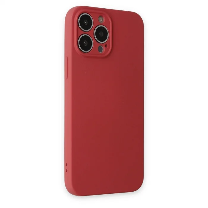 BUĞZ İphone 13 Pro Kılıf Nano İçi Kadife Silikon - Kiremit
