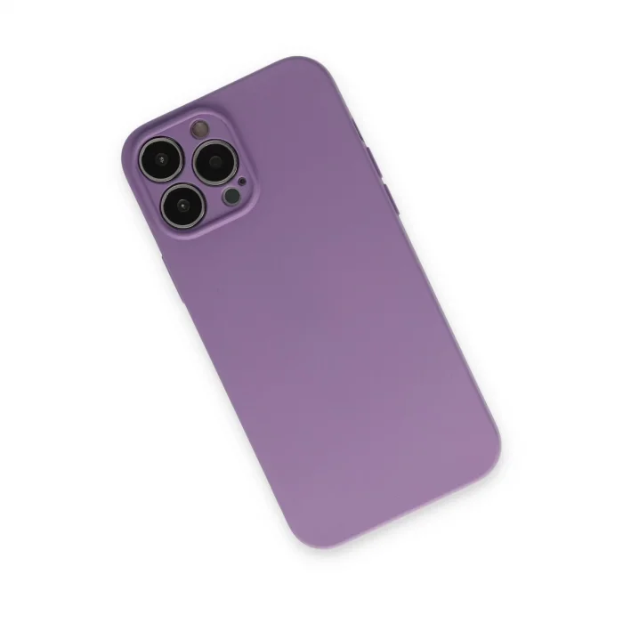 BUĞZ İphone 13 Pro Kılıf Nano İçi Kadife Silikon - Koyu Lila