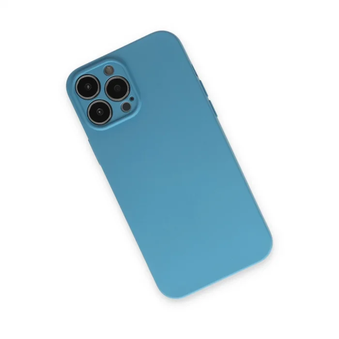 BUĞZ İphone 13 Pro Kılıf Nano İçi Kadife Silikon - Mavi