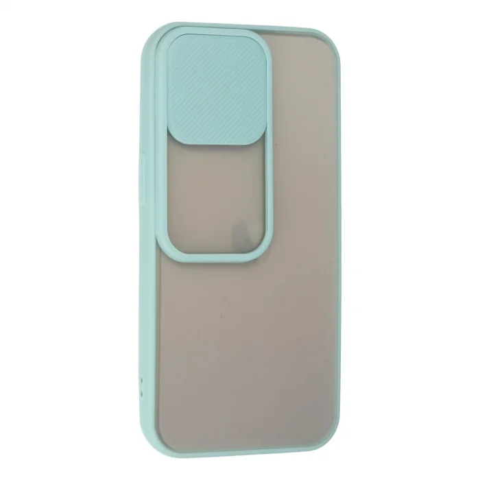BUĞZ İphone 13 Pro Kılıf Palm Buzlu Kamera Sürgülü Silikon - Turkuaz