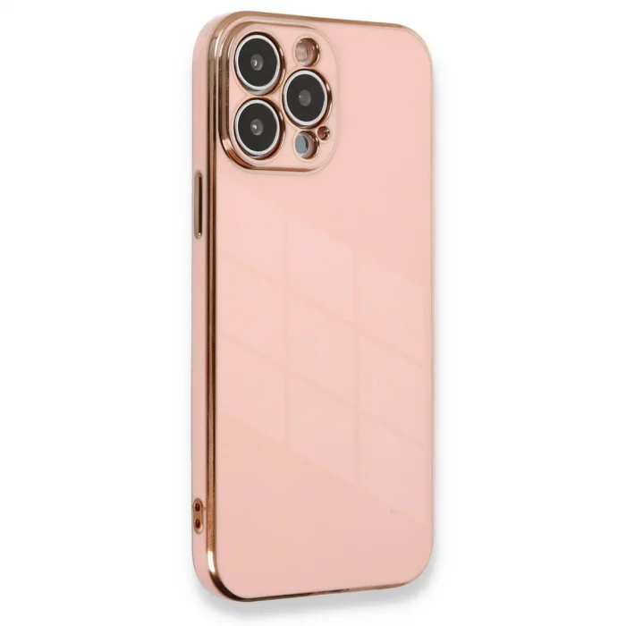 BUĞZ İphone 13 Pro Kılıf Volet Silikon - Pembe