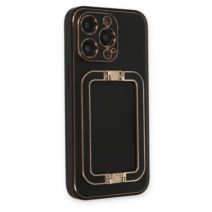 BUĞZ İphone 13 Pro Max Kılıf Coco Elit Kapak - Siyah