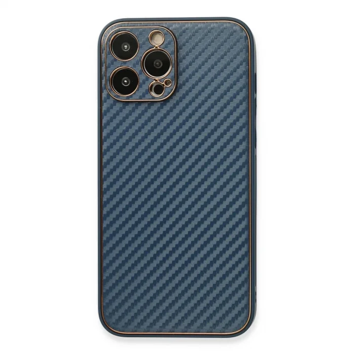 BUĞZ İphone 13 Pro Max Kılıf Coco Karbon Silikon - Mavi