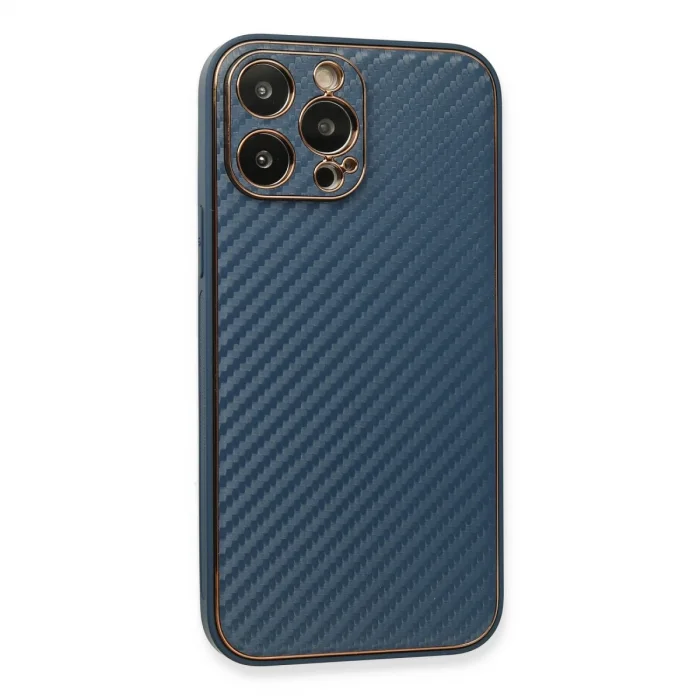 BUĞZ İphone 13 Pro Max Kılıf Coco Karbon Silikon - Mavi