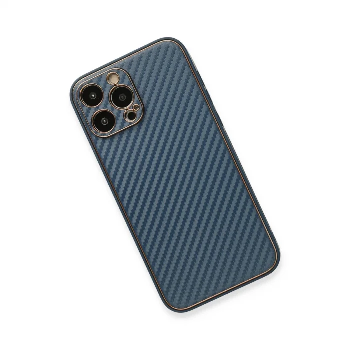 BUĞZ İphone 13 Pro Max Kılıf Coco Karbon Silikon - Mavi
