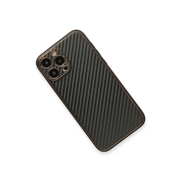 BUĞZ İphone 13 Pro Max Kılıf Coco Karbon Silikon - Siyah