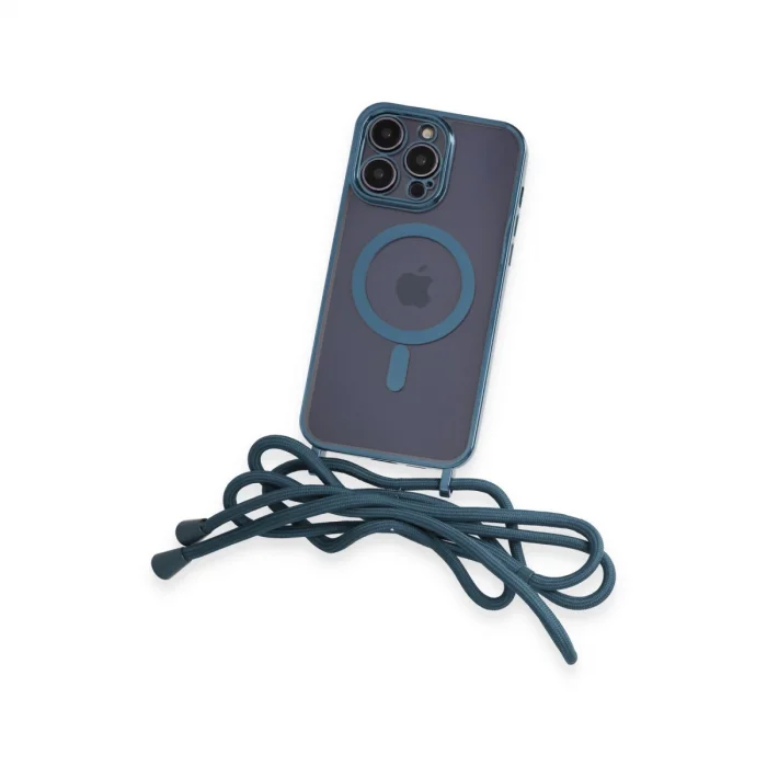 BUĞZ İphone 13 Pro Max Kılıf Divo Lazer Askılı Magsafe Kapak - Sierra Blue