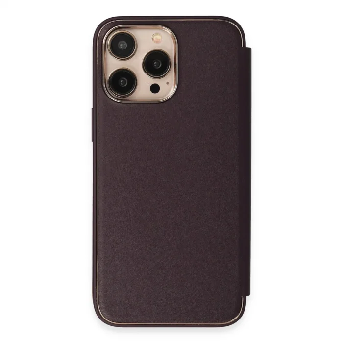 BUĞZ İphone 13 Pro Max Kılıf Dolpin Kapaklı - Derin Mor