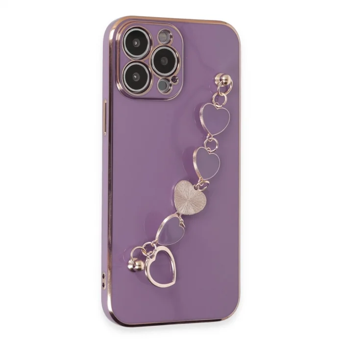 BUĞZ İphone 13 Pro Max Kılıf Esila Silikon - Mor