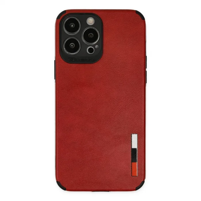 BUĞZ İphone 13 Pro Max Kılıf Loop Deri Silikon - Kırmızı
