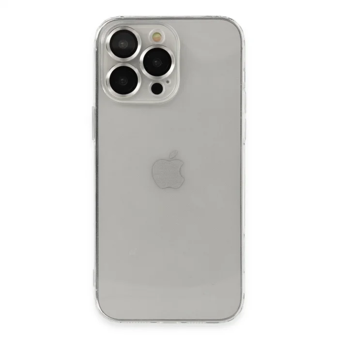 BUĞZ İphone 13 Pro Max Kılıf Luko Lens Silikon - Gümüş
