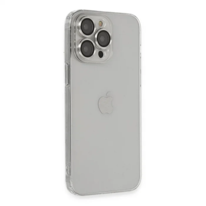 BUĞZ İphone 13 Pro Max Kılıf Luko Lens Silikon - Gümüş