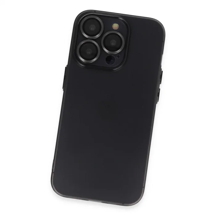 BUĞZ İphone 13 Pro Max Kılıf Luko Lens Silikon - Siyah