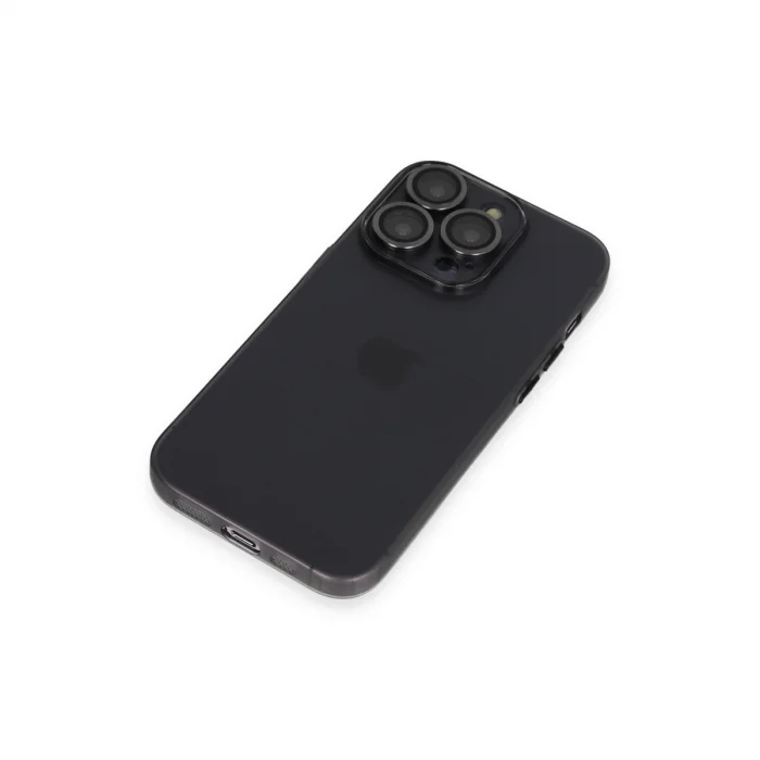 BUĞZ İphone 13 Pro Max Kılıf Luko Lens Silikon - Siyah