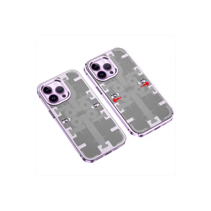 BUĞZ İphone 13 Pro Max Kılıf Mekanik Bumper Kapak - Derin Mor