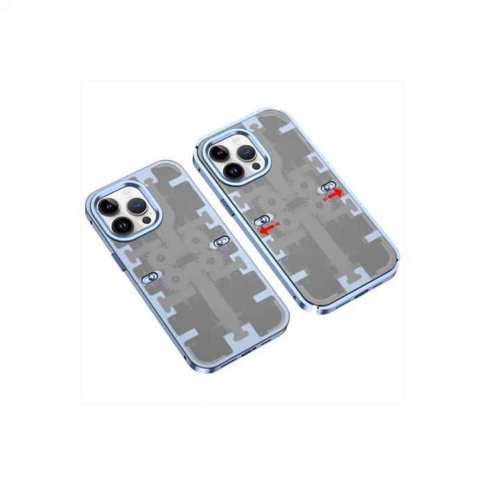 BUĞZ İphone 13 Pro Max Kılıf Mekanik Bumper Kapak - Mavi