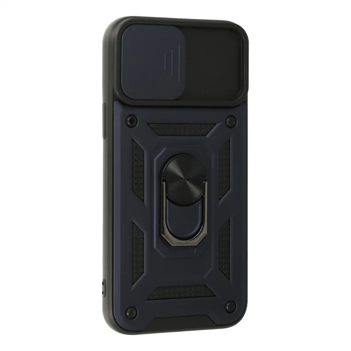 BUĞZ İphone 13 Pro Max Kılıf Pars Lens Yüzüklü Silikon - Lacivert