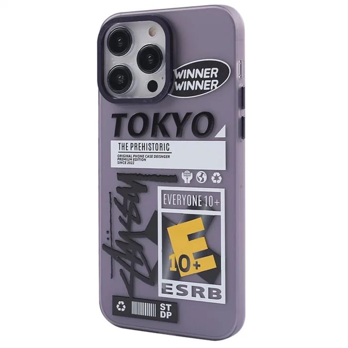 BUĞZ İphone 13 Pro Max Kılıf Prada Desenli Kapak - Prada Mor - 2