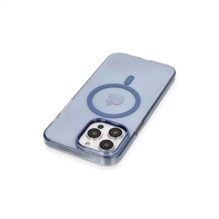 BUĞZ İphone 13 Pro Max Kılıf Tron Şeffaf Magsafe Kapak - Mavi