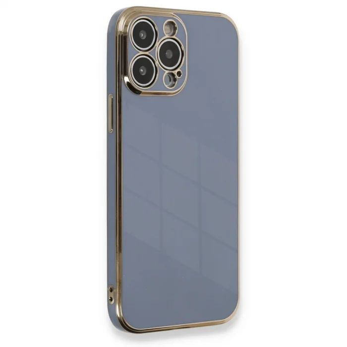 BUĞZ İphone 13 Pro Max Kılıf Volet Silikon - Mavi