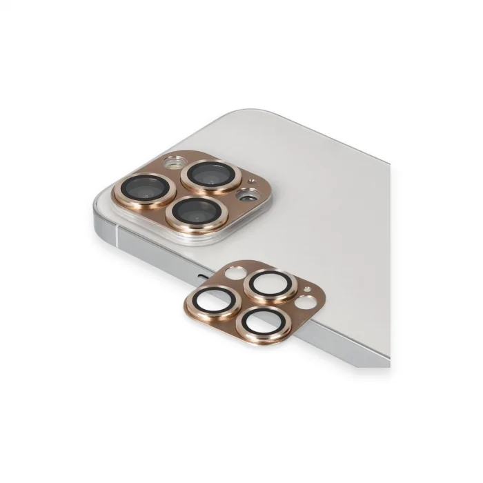 BUĞZ İphone 13 Pro Max Pers Alüminyum Kamera Lens - Gold
