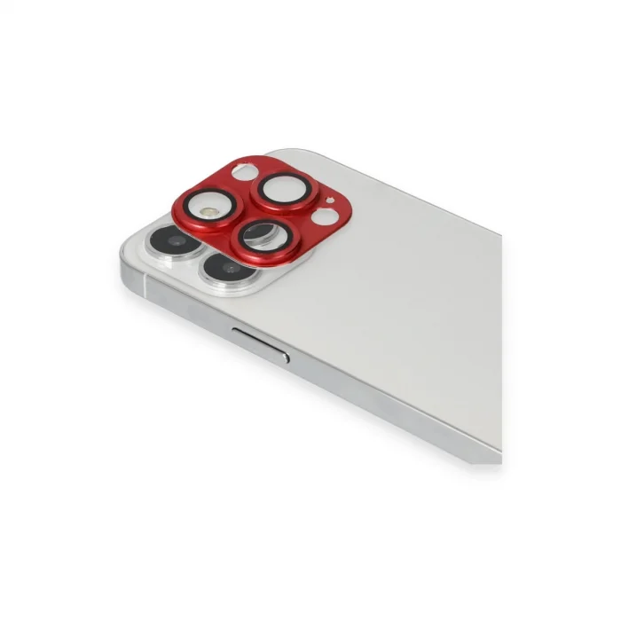 BUĞZ İphone 13 Pro Max Pers Alüminyum Kamera Lens - Kırmızı