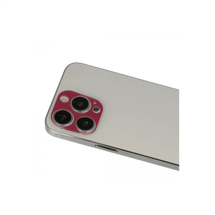 BUĞZ İphone 13 Pro Max Rainbow Kamera Lens Koruma Cam - Koyu Kırmızı