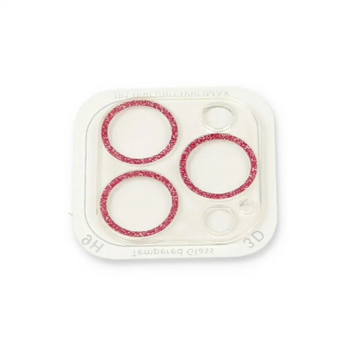 BUĞZ İphone 13 Pro Max Shine Kamera Lens Koruma Cam - Pembe