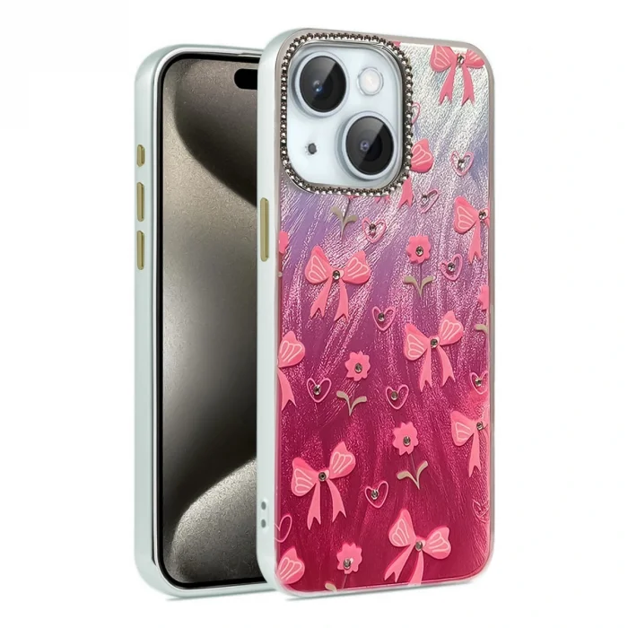 BUĞZ İphone 14 Kılıf Blade Aynalı Desenli Kapak - Desen 3