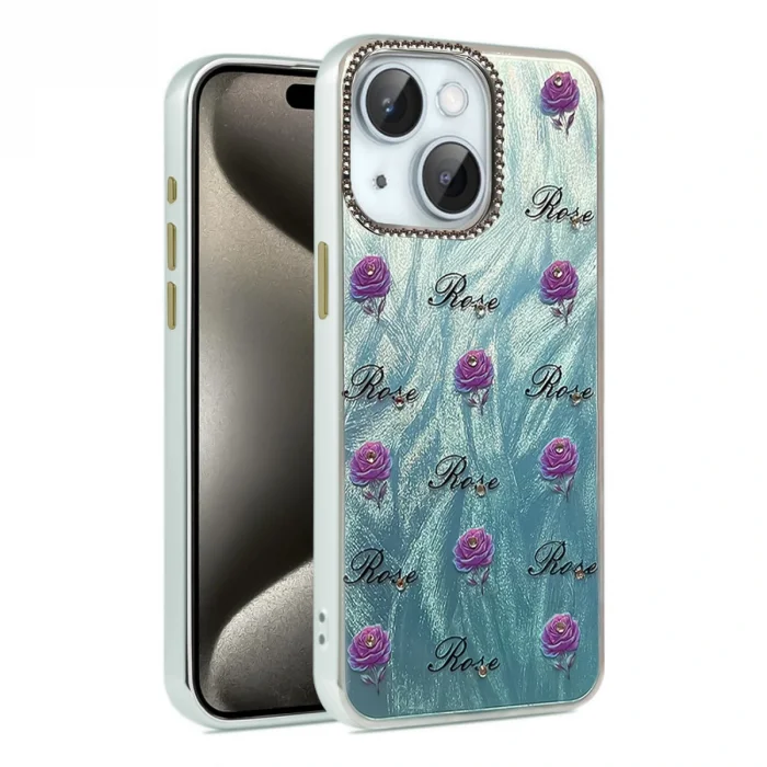 BUĞZ İphone 14 Kılıf Blade Aynalı Desenli Kapak - Desen 9