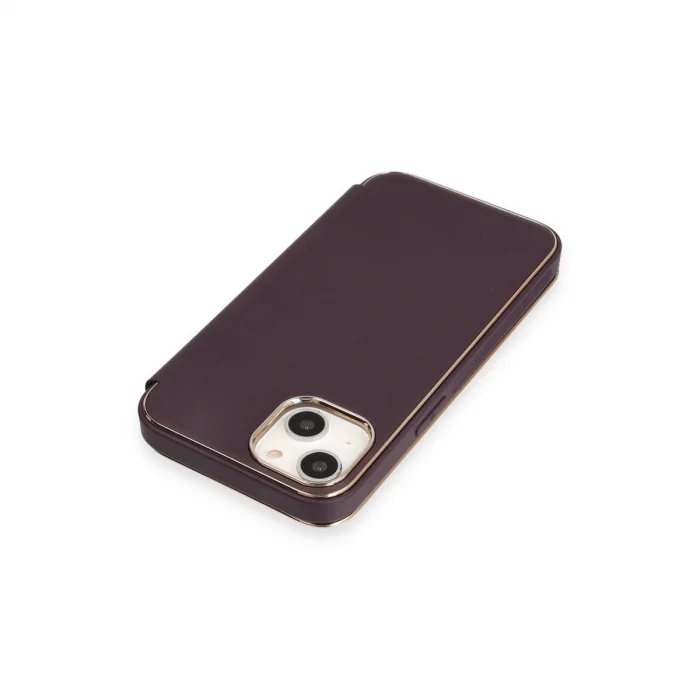 BUĞZ İphone 14 Kılıf Dolpin Kapaklı - Derin Mor