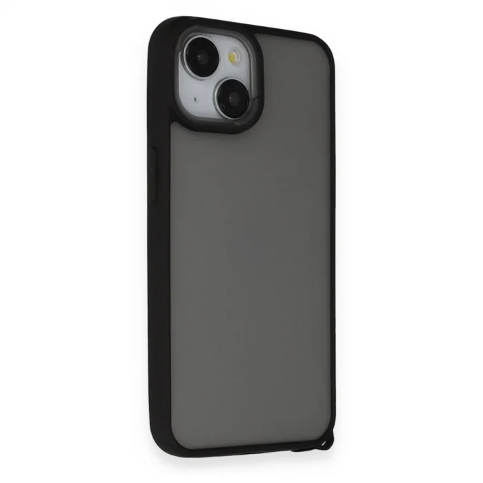 BUĞZ İphone 14 Kılıf Elegant Kapak - Siyah