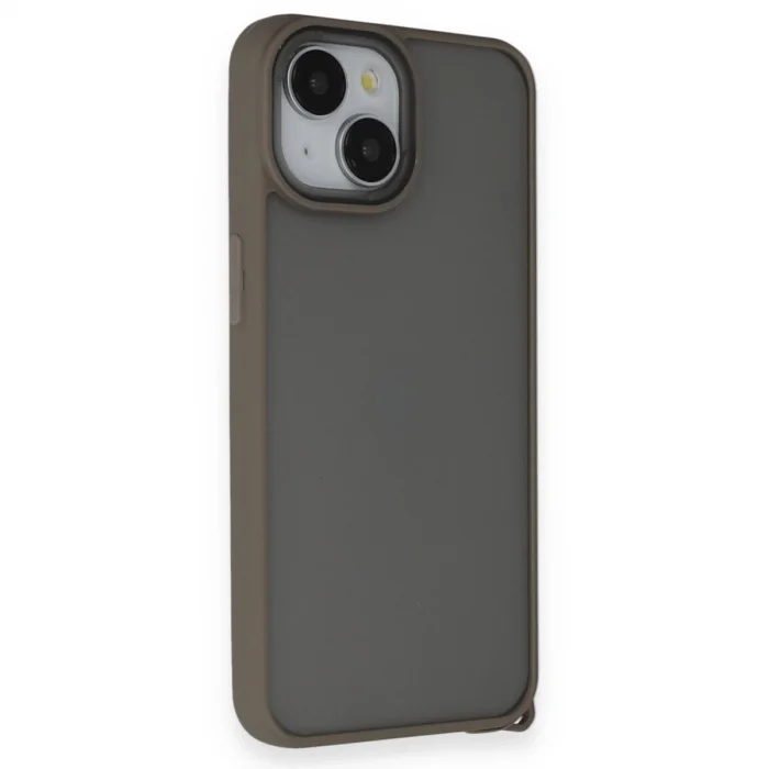 BUĞZ İphone 14 Kılıf Elegant Kapak - Titan Gri