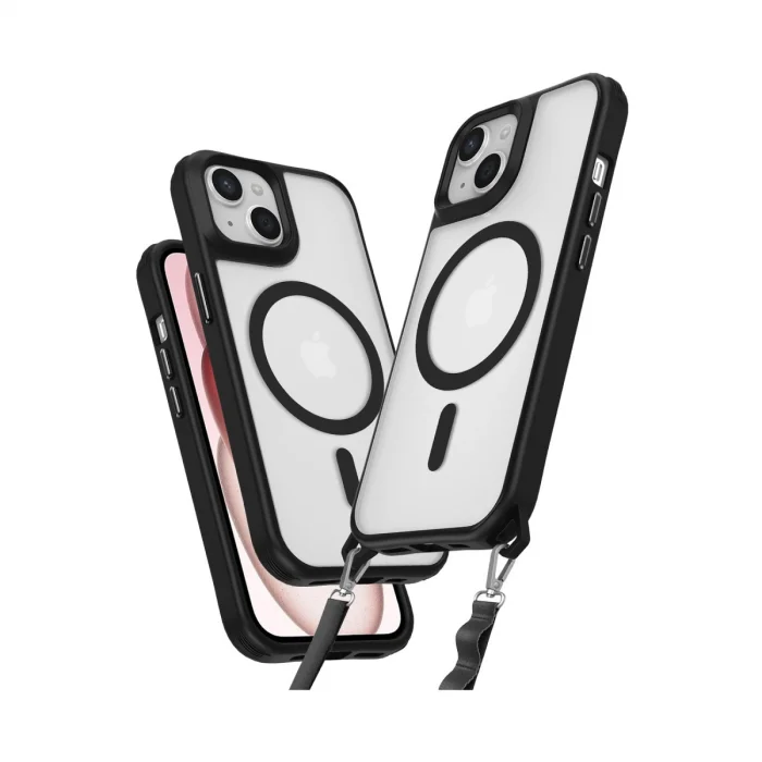 BUĞZ İphone 14 Kılıf Enka Magsafe Silikon Kılıf - Siyah