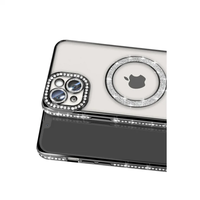 BUĞZ İphone 14 Kılıf Joke Simli Magneticsafe Kılıf - Siyah