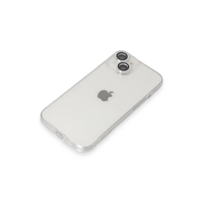 BUĞZ İphone 14 Kılıf Luko Lens Silikon - Gümüş