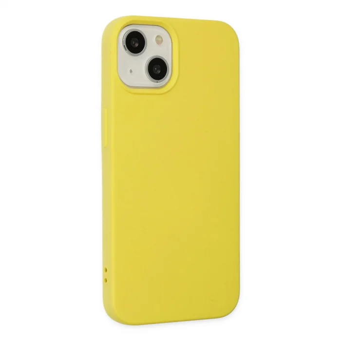 BUĞZ İphone 14 Kılıf Nano İçi Kadife Silikon - Sarı