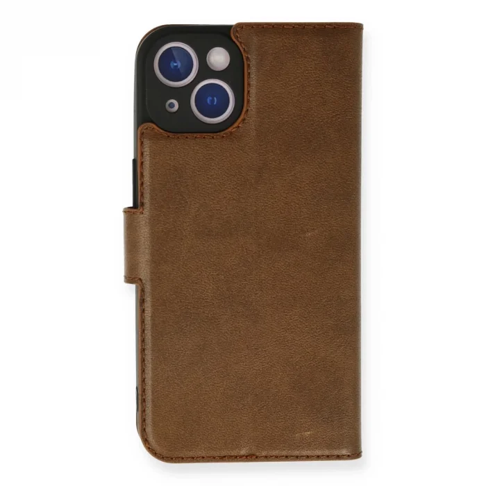 BUĞZ İphone 14 Kılıf Trend S Plus Kapaklı Kılıf - Taba