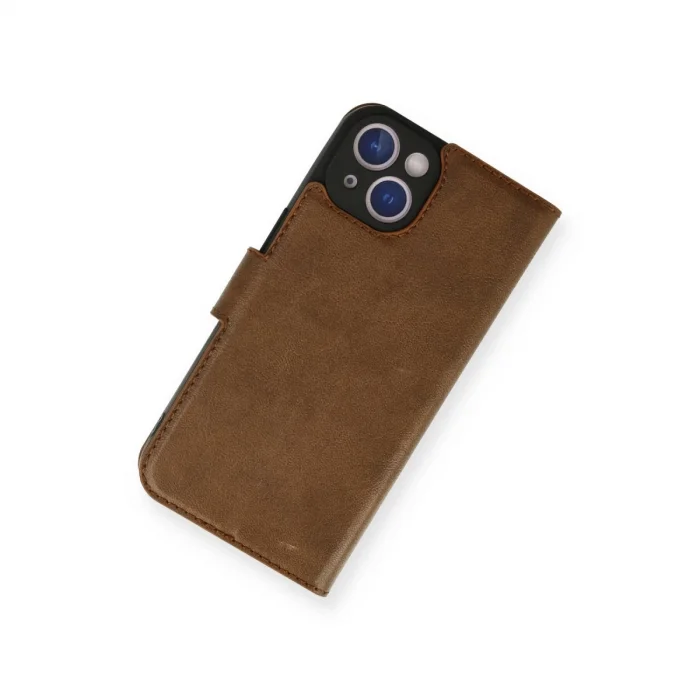 BUĞZ İphone 14 Kılıf Trend S Plus Kapaklı Kılıf - Taba