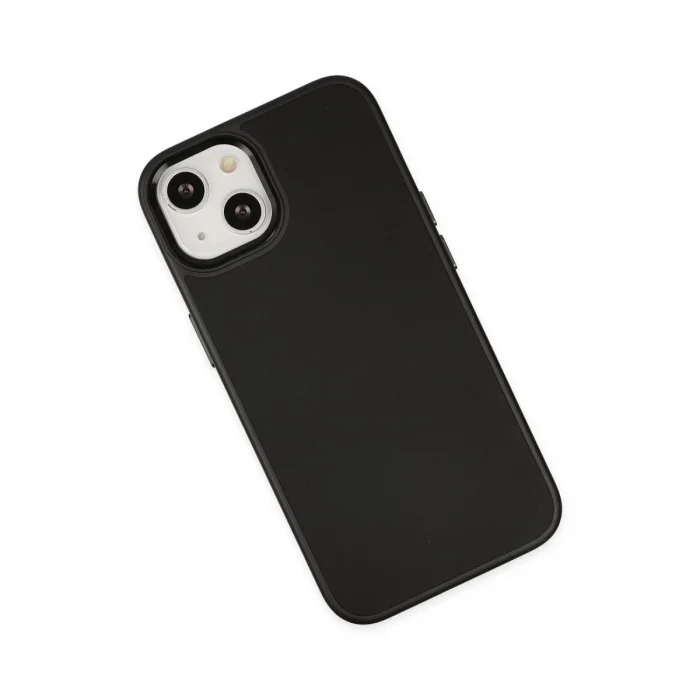 BUĞZ İphone 14 Plus Kılıf Asya Deri Silikon - Siyah