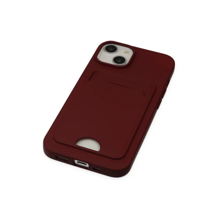 BUĞZ İphone 14 Plus Kılıf Kelvin Kartvizitli Silikon - Bordo