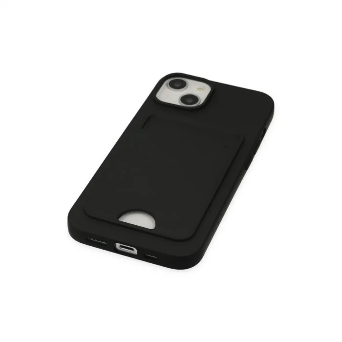 BUĞZ İphone 14 Plus Kılıf Kelvin Kartvizitli Silikon - Siyah