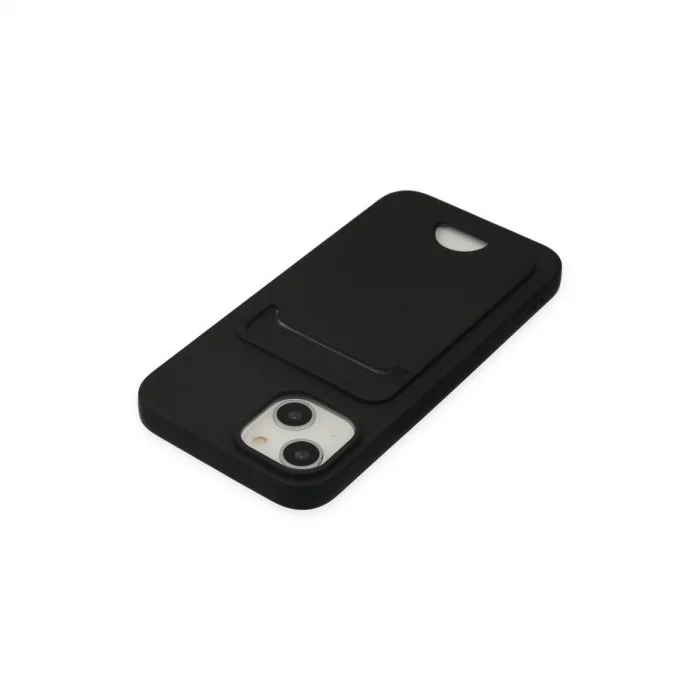 BUĞZ İphone 14 Plus Kılıf Kelvin Kartvizitli Silikon - Siyah