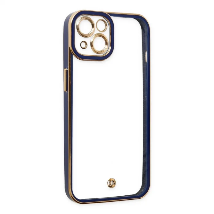 BUĞZ İphone 14 Plus Kılıf Liva Lens Silikon - Mavi