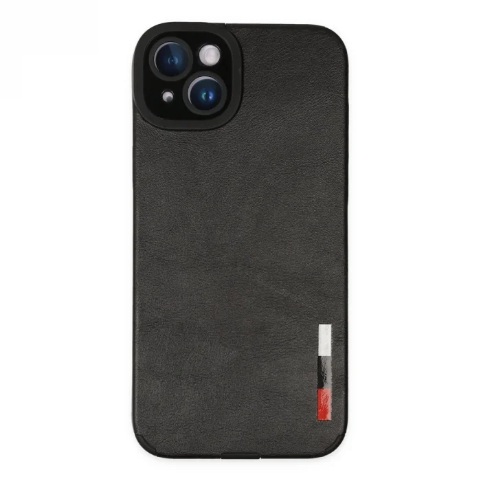 BUĞZ İphone 14 Plus Kılıf Loop Deri Silikon - Siyah
