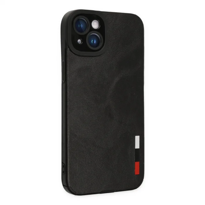 BUĞZ İphone 14 Plus Kılıf Loop Deri Silikon - Siyah